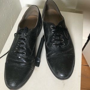 Black leather shoes